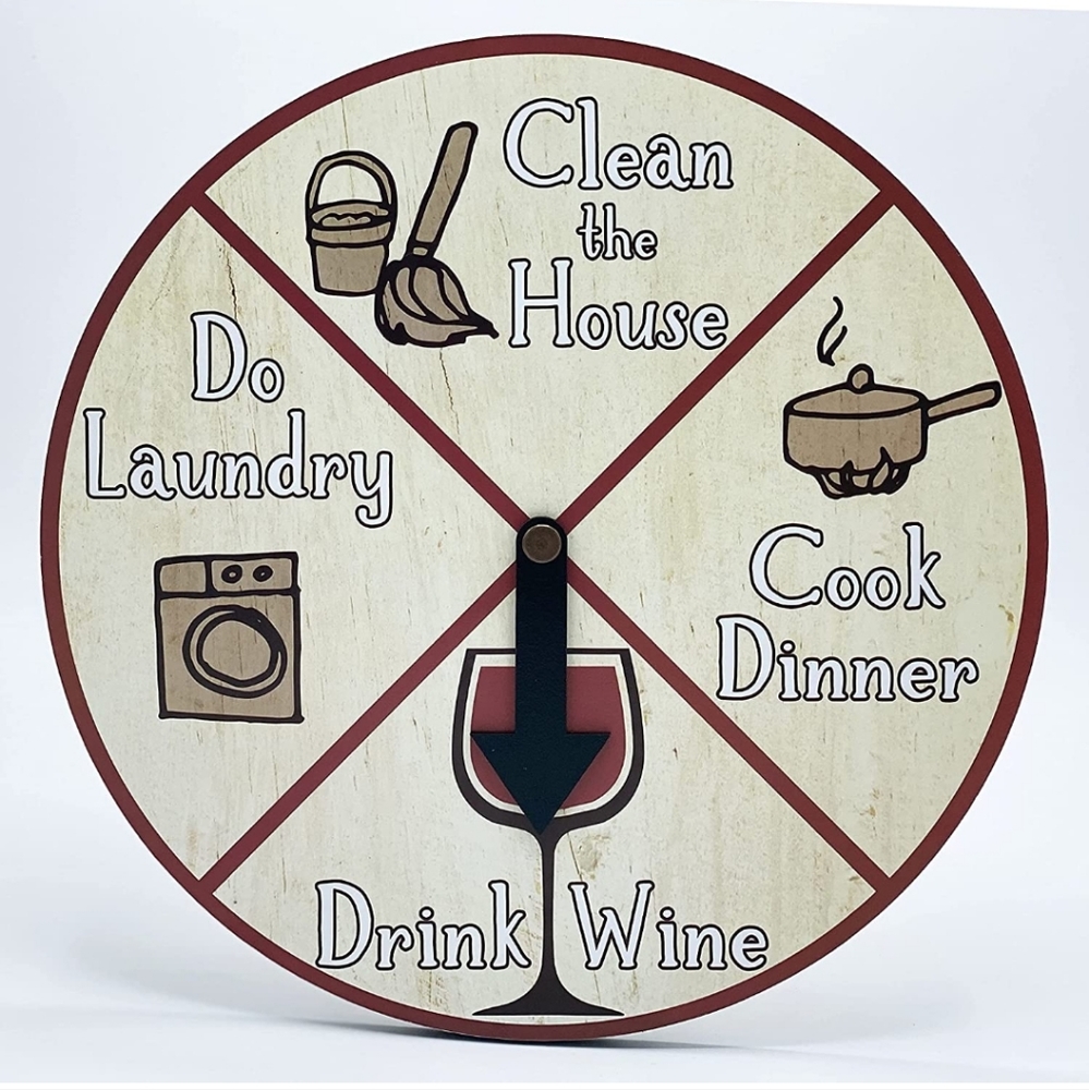 Drink Wine Perfect Day Planner Vintage Style Spinner Board